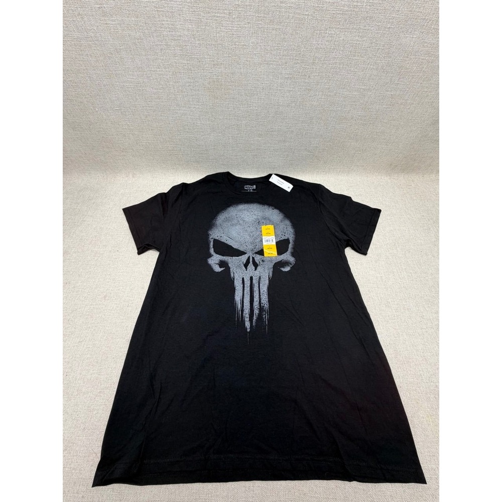 Marvel Punisher Skull Graphic T-Shirt Mens Large Black New NWT C-Life Group